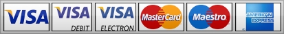 We accept most major credit and debit cards